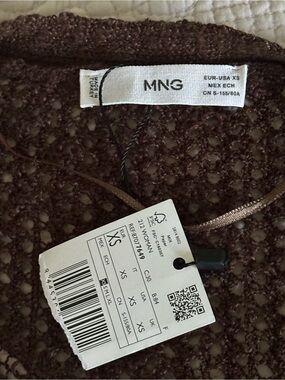 Mango Brown Crochet Cardigan